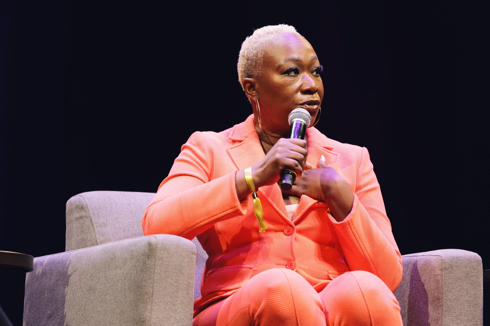 Joy Reid speaking on stage at ViewerCon 2026