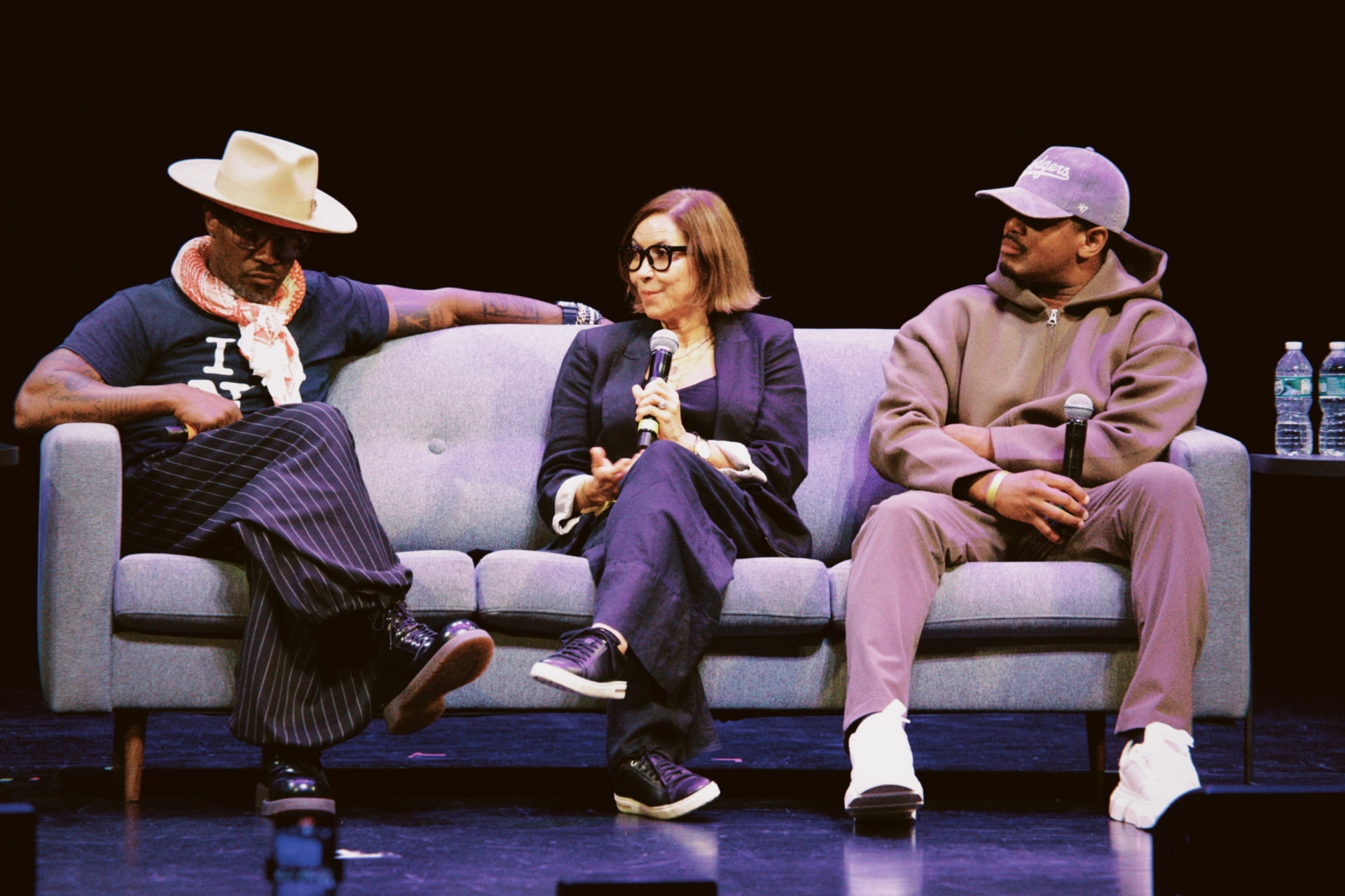 Three panelists on the couch during a ViewerCon discussion